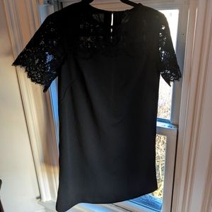 Ann Taylor Black lace shift dress size 2P